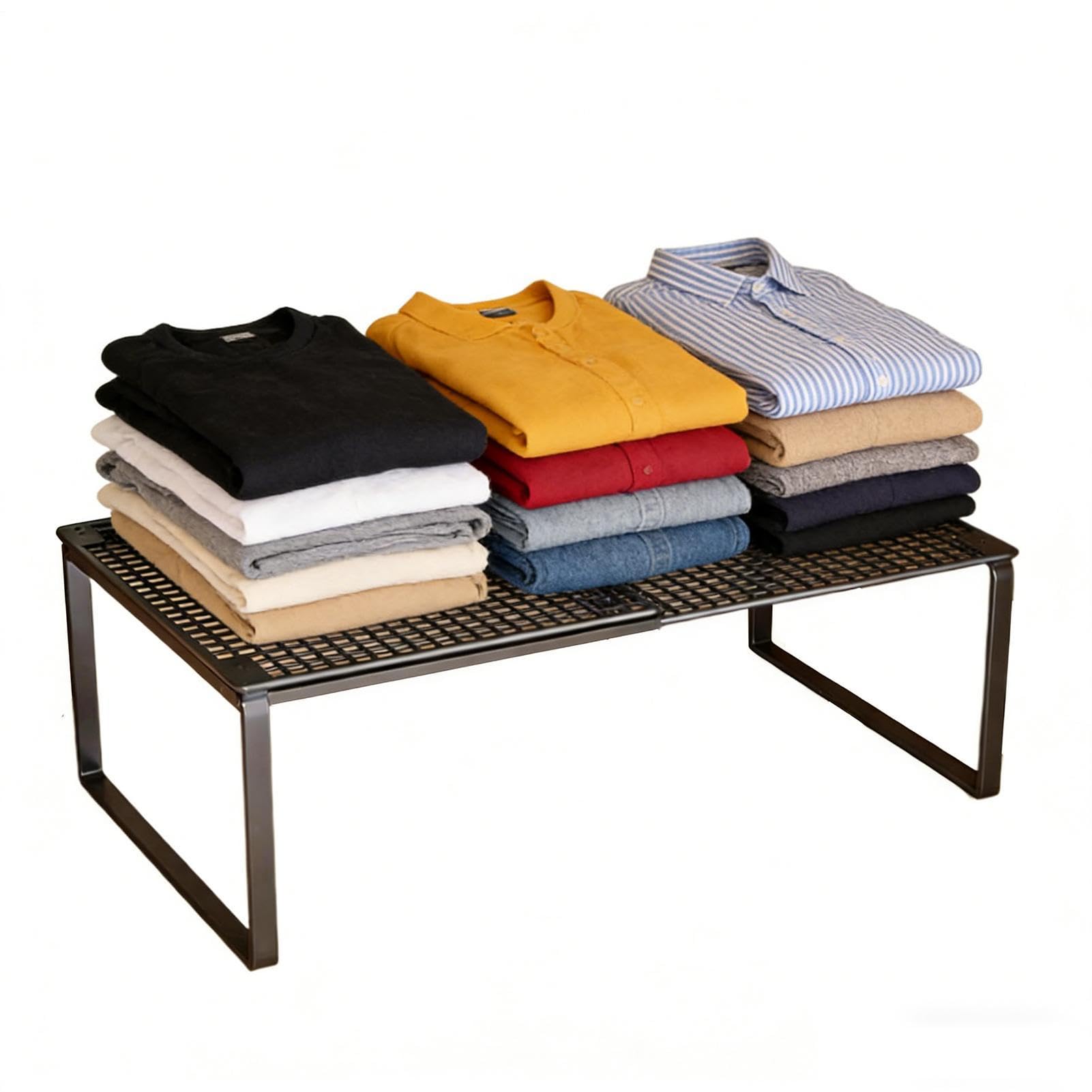 Organizador de armario para camisetas en estantes de cocina y dormitorio