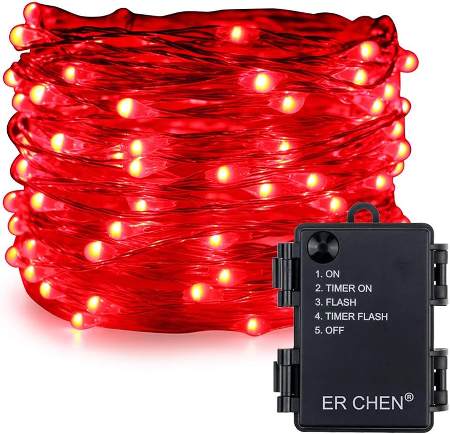 ER CHEN Battery Operated String Lights, 33ft/10M 100 LED