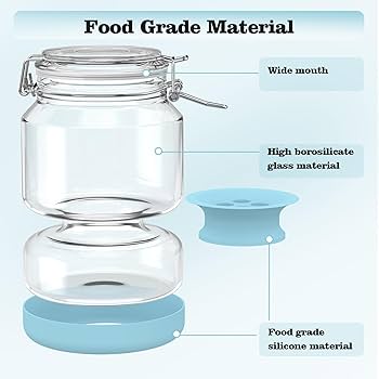 Amazon｜Trtyldt ガラス製ピクルスジャー ストレーナーフリップ