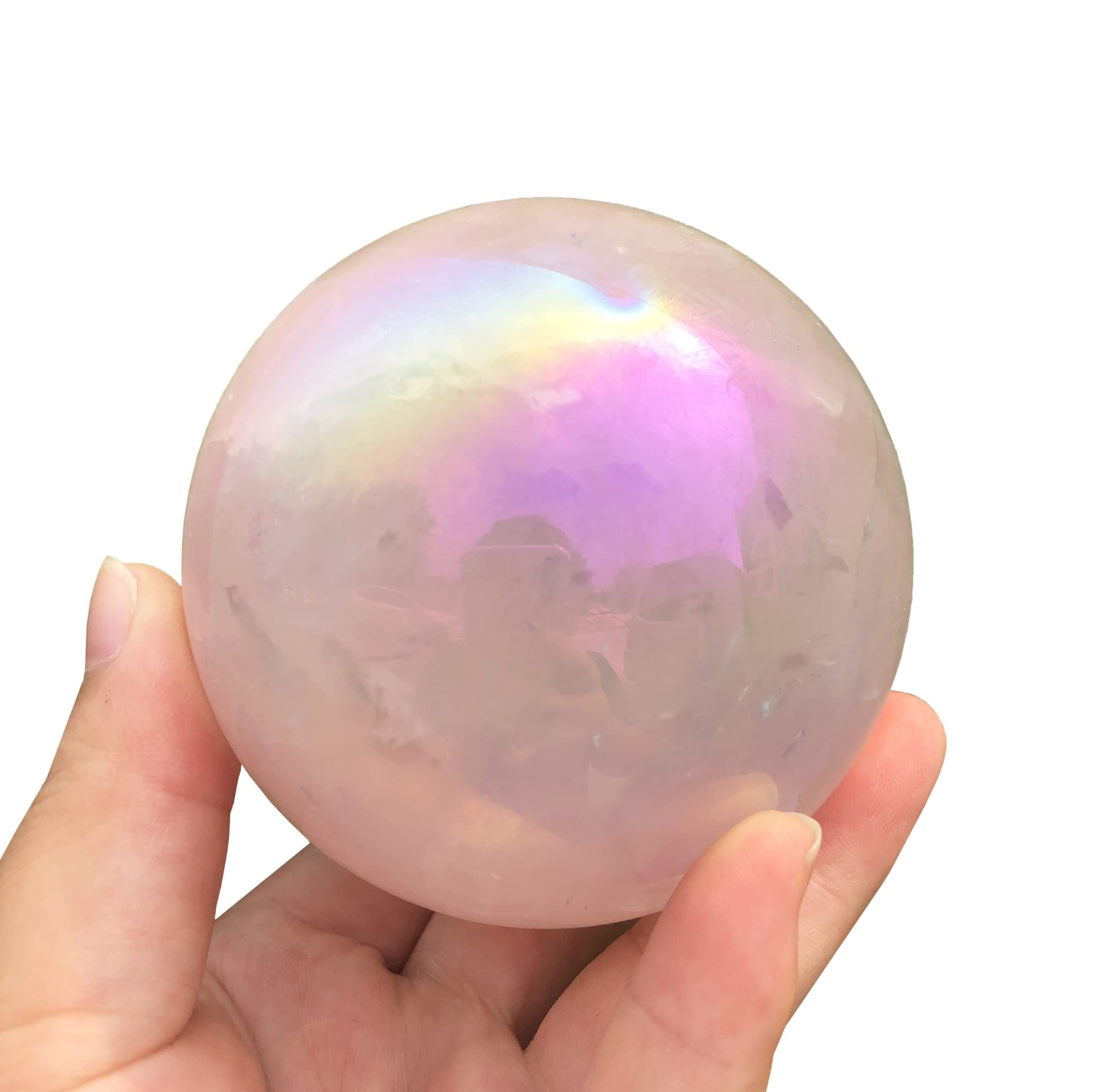 Boule de cristal rose en quartz véritable pour créer une ambiance sereine