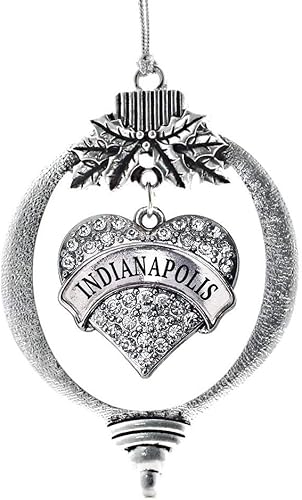 Miniatura 99 de Inspired Silver Adornos festivos de dije de corazón pave de plata con circonitas cúbicas