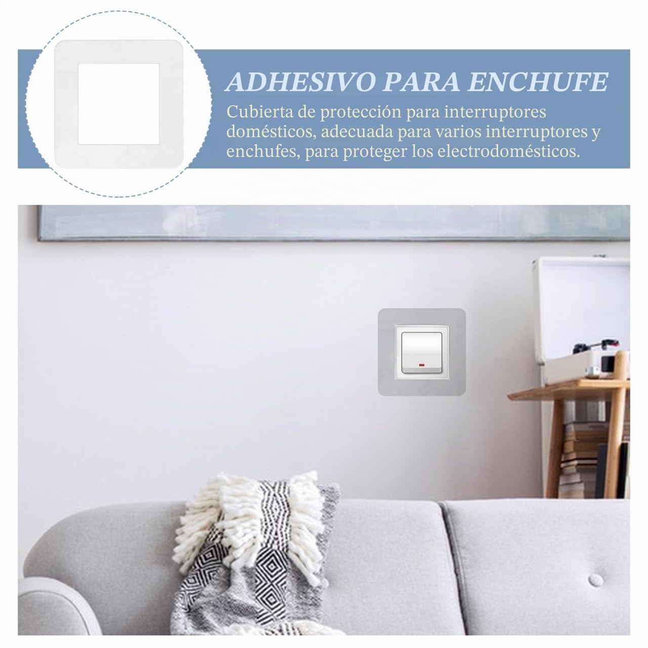 UKCOCO 5 Piezas Cubierta Protectora para Interruptores: Placas Acrílico Transparentes Elegantes y Prácticas - Para Pared, Enchufes, Dormitorio y Salón, Fácil Montaje y Contra Suciedad