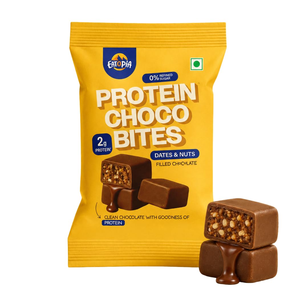Eatopia Jackfruit Almond Protein Fruit Bites|Refined Sugar Free 15g Protein Bars|Pack of 2 — Amazon image 6