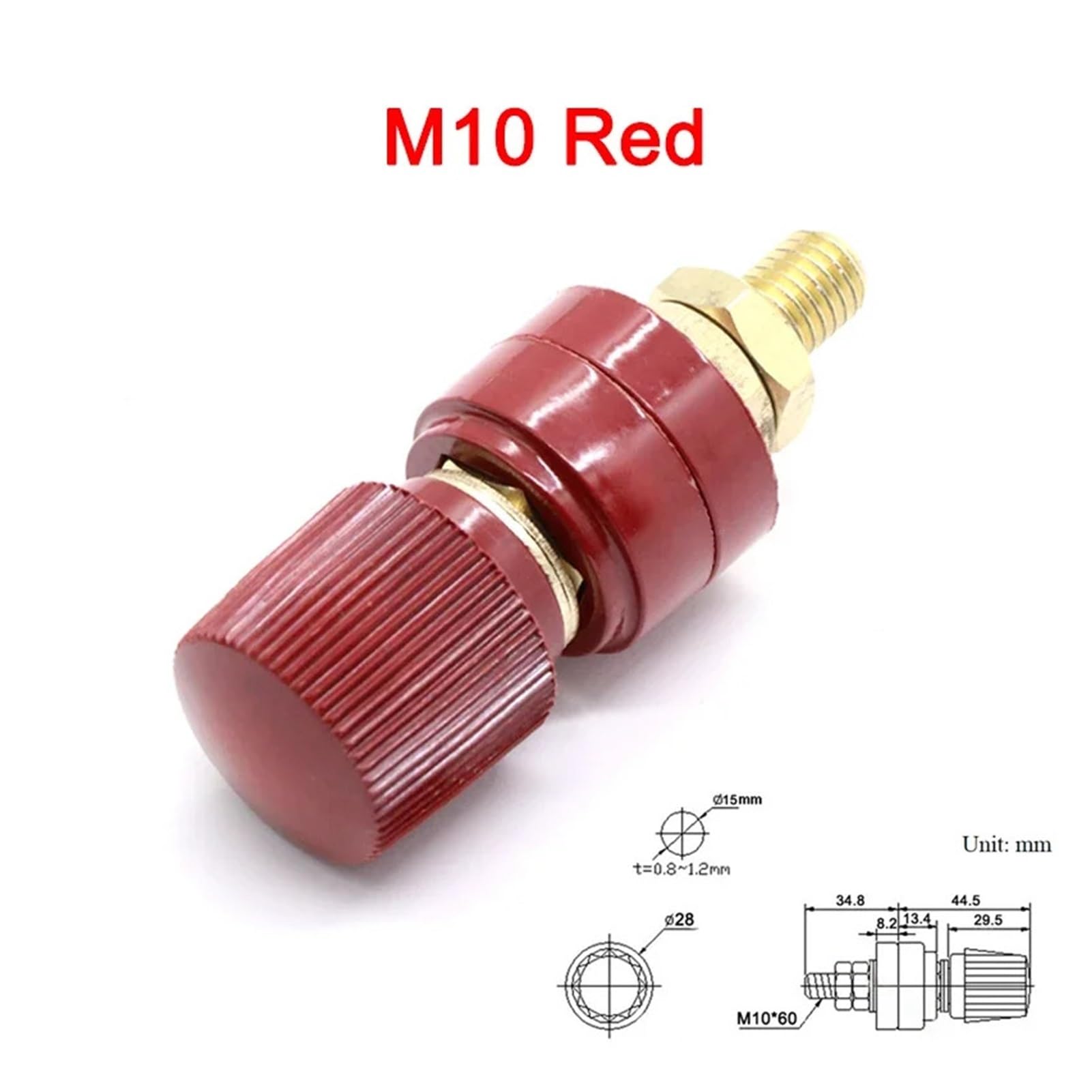 Post di legame terminale di conduttività, Set di morsetti for terminali Nero Rosso M5/M6/M8/M10 1/2/3/5/10/20 Pz