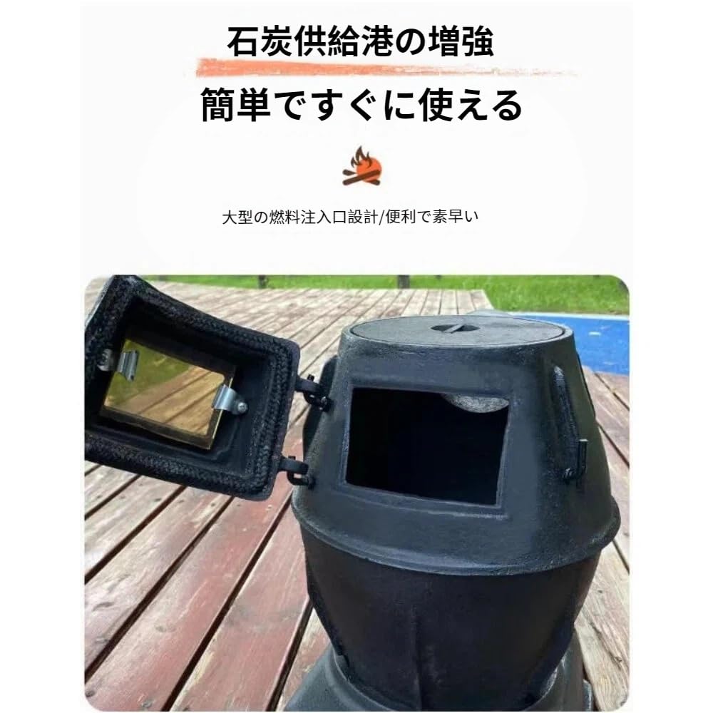 Amazon.co.jp: Kiwet 鋳鉄製暖房ストーブ、薪・石炭兼用ストーブ、暖炉