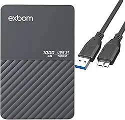 HD Externo Portátil 1TB Slimvault USB 3.0, Resistente a Choques, Compatível com PC/Mac/Notebook/Xbox/PS4, Backup Rápido de Arquivos