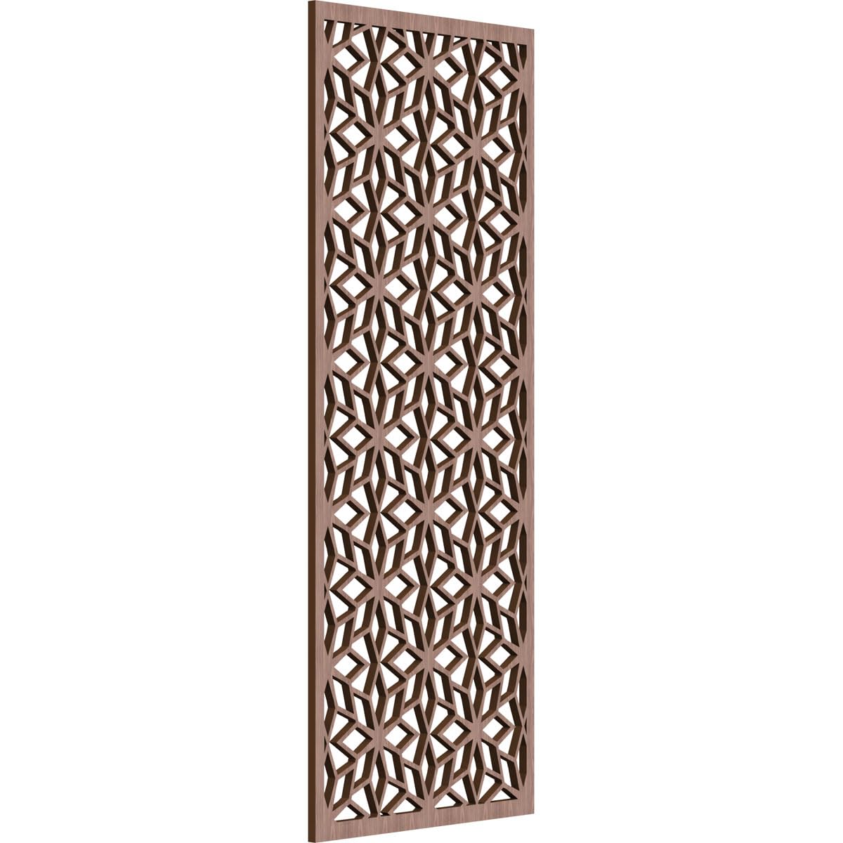 15 3/8"W x 39 3/8"H x 3/8"T Lake Decorative Fretwork Wood Wall Panels, Walnut