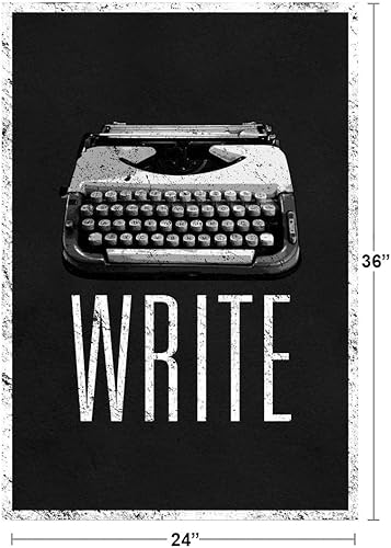 Miniatura 5 de Póster laminado Write con máquina de escribir manual, retro, inspirador y motivacional, para autor escritor, arte, decoración de pared genial,