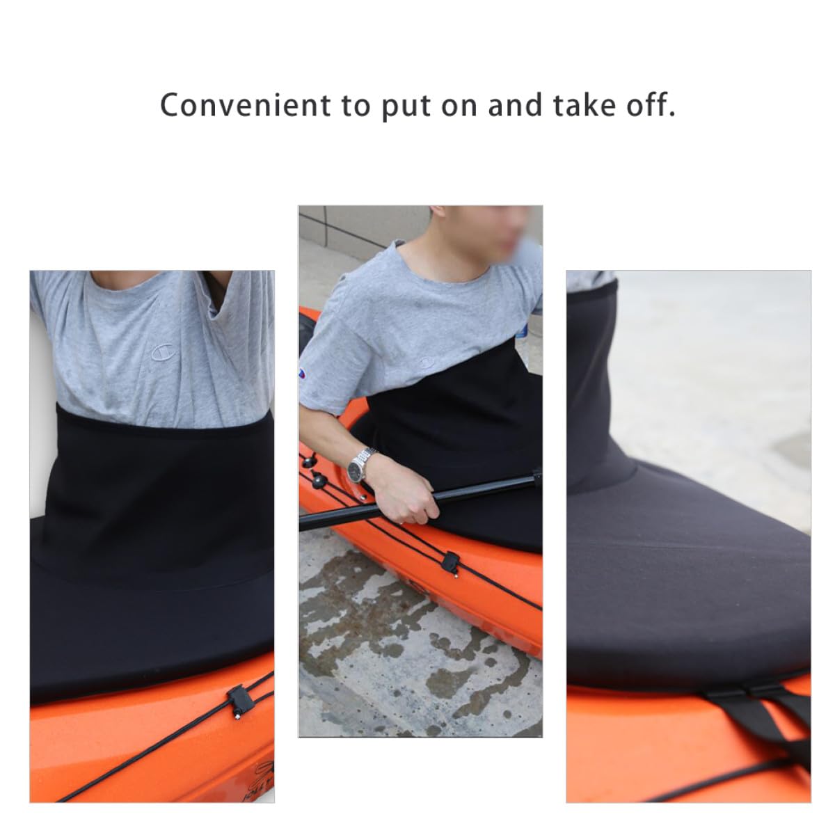 Levemolo Gonna per Kayak Facile da Mettere e Togliere Sbr in Neoprene Protezione da Spruzzi d'Acqua Cinturino Maniglia Antiscivolo per Canoa e Kayak in attività Acquatiche