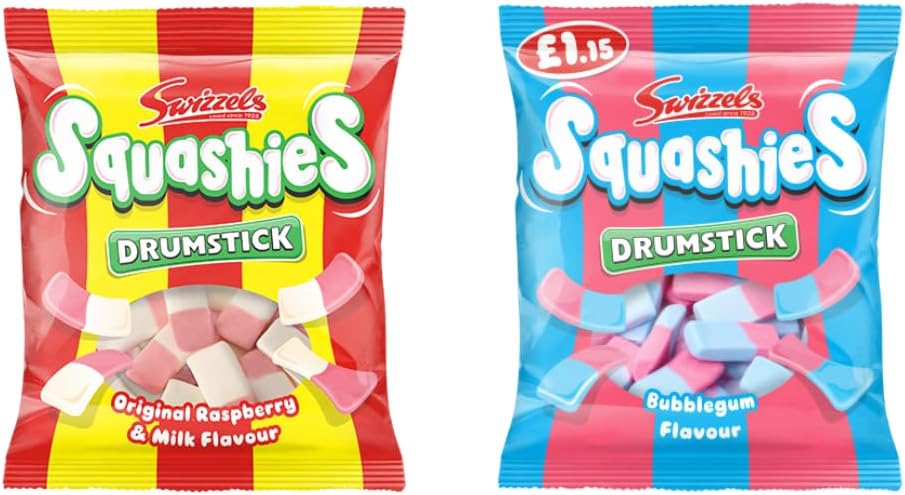 Squashie Drumstick Soft Candy Chews – 2-Pack BUNDLE | Vareity of flavours | Imported from UK – Pick Your Favorite Flavours (Squashie Drumstick Soft Candy Chews – Original + Bubblegum – 2 Pack – Imported from UK)