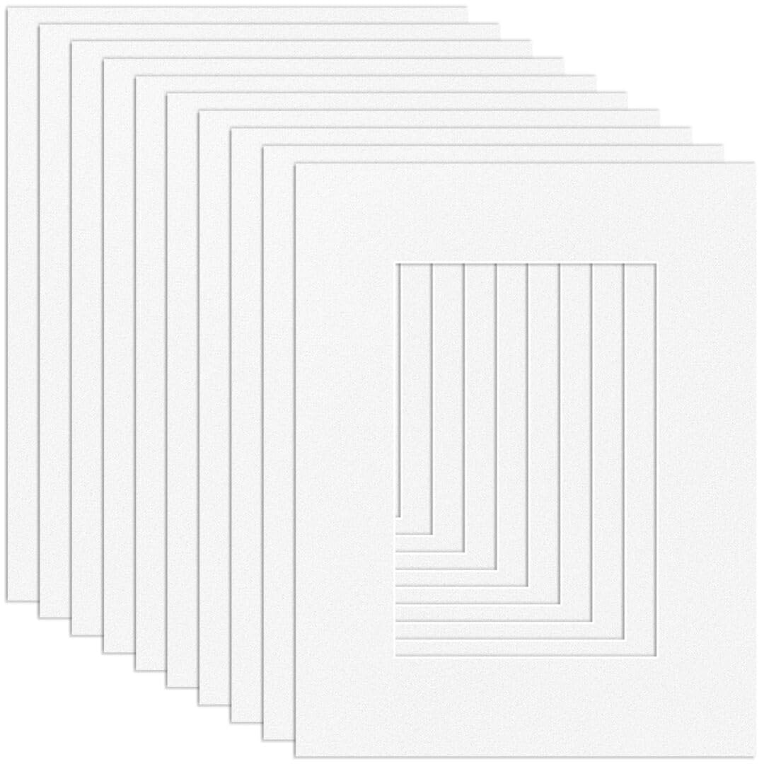 Procut Global 9x7" White Picture Mounts Board to Fit 6x4" Aperture Size - Photo Mount Card Ideal for Prints, Artwork, Crafts & Certificates - Sizes & Colors Available - Pack of 10 โ image 1