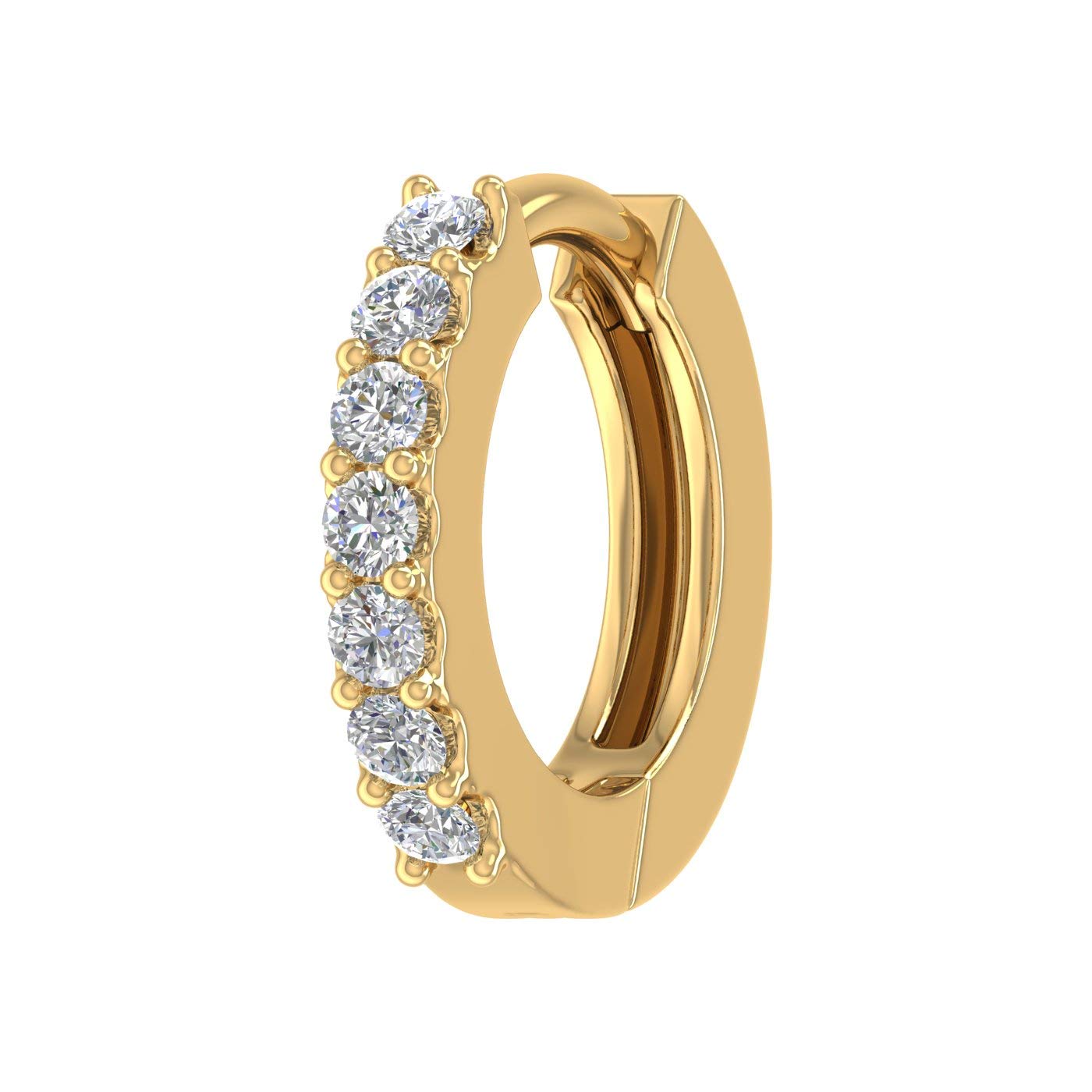 FINEROCK0.13 Carat 7-Stone Diamond Nose Pin in 14K Gold (I1-I2 Clarity)