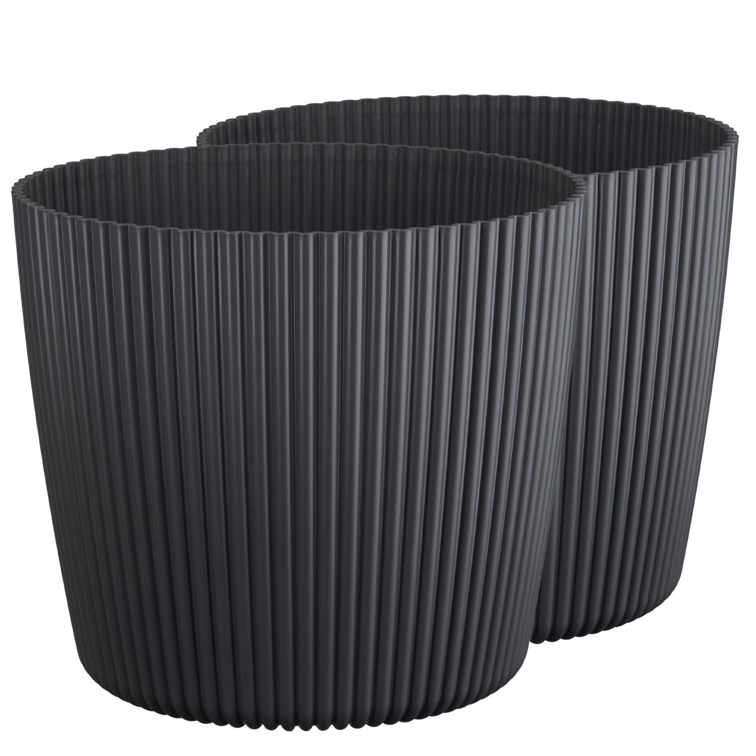 Tymar Blumentopf,Übertopf, 2er-Pack, Runde Form ((2pack) Schwarz matt, ø 40 cm)