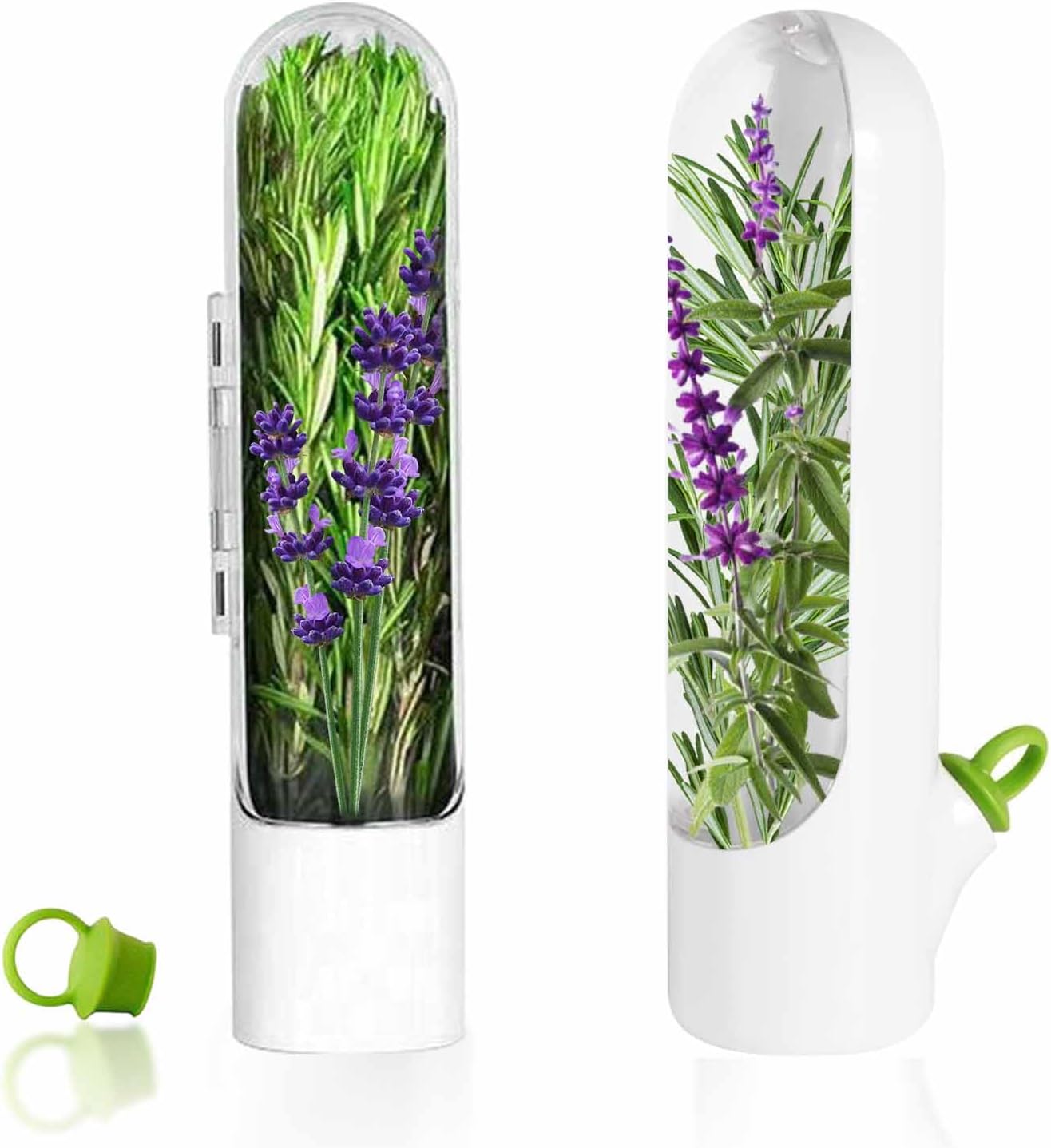 Herb Saver for Refrigerator, 2PCS Keeps Greens and