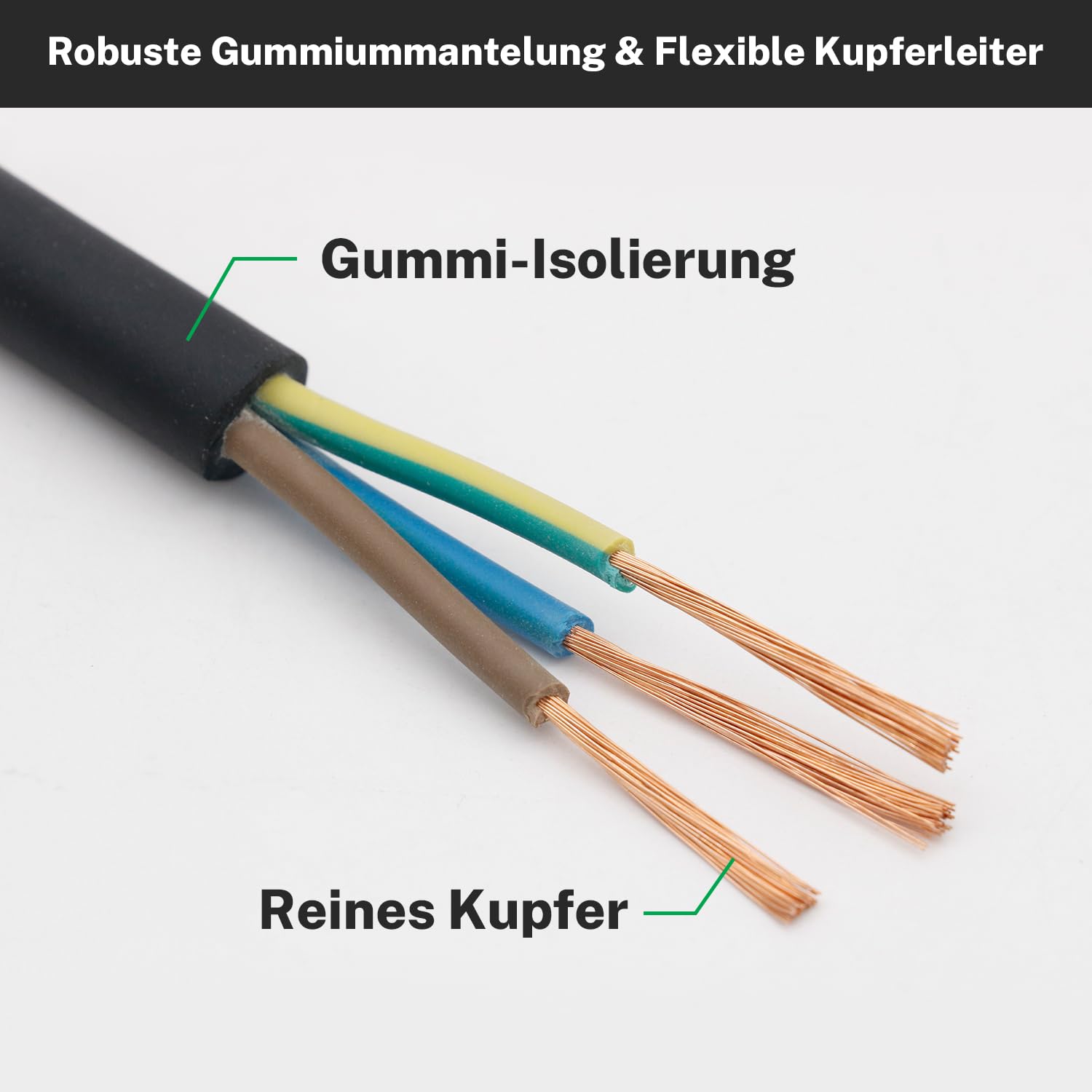 FIRMERST H07RN-F Gummikabel 3x1.5mm² 15 Meter