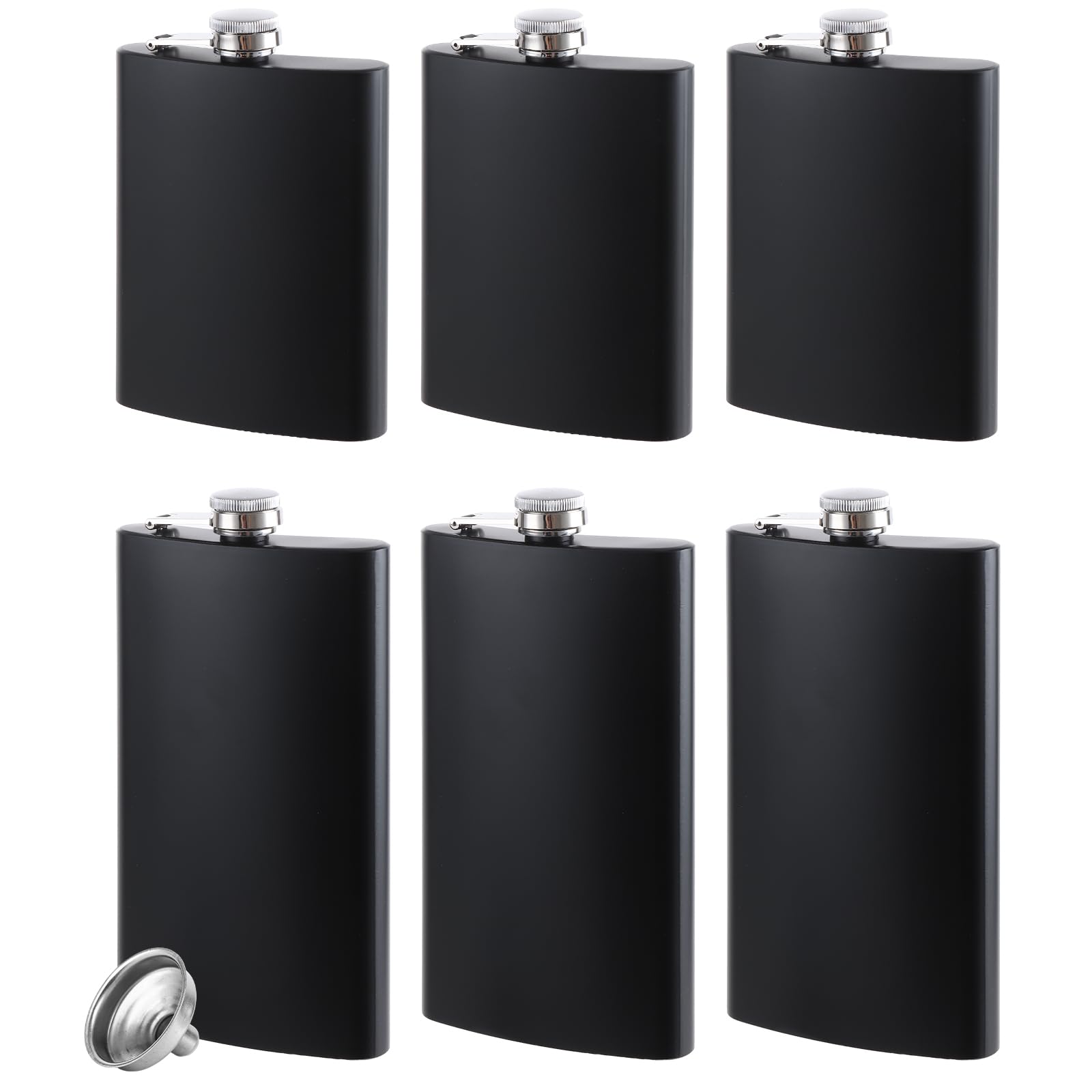 LDXDRU 6 Pack Hip Flasks for Men and Women, 8/12oz Stainless Steel Flask