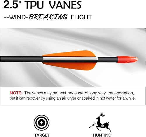 Vista 24 de Flechas de tiro con arco de 28 pulgadas, flechas de práctica para arco recurvo de fibra de vidrio, flechas de entrenamiento para niños, jóvenes