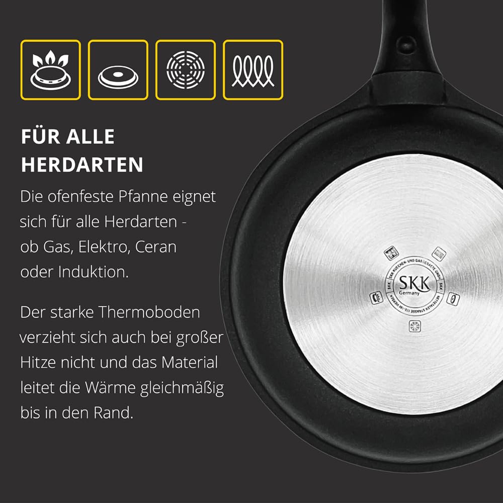 SKK 14425 Series 6 Crêpes-Pfanne – Flache Pfanne mit PFOA-freier Antihaftbeschichtung für die Zubereitung von Pfannkuchen, Crêpes oder Palatschinken, induktionsgeeignet – Ø 28 cm