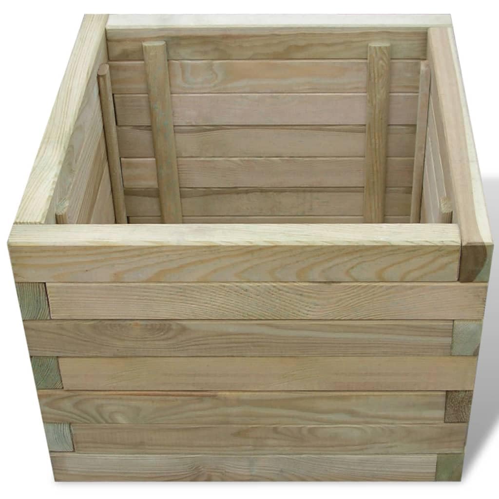 Tomostar Lit de Jardin Surélevé, Jardinière Potager de Jardin Bac à Plant 50x50x40 cm Bois Carré