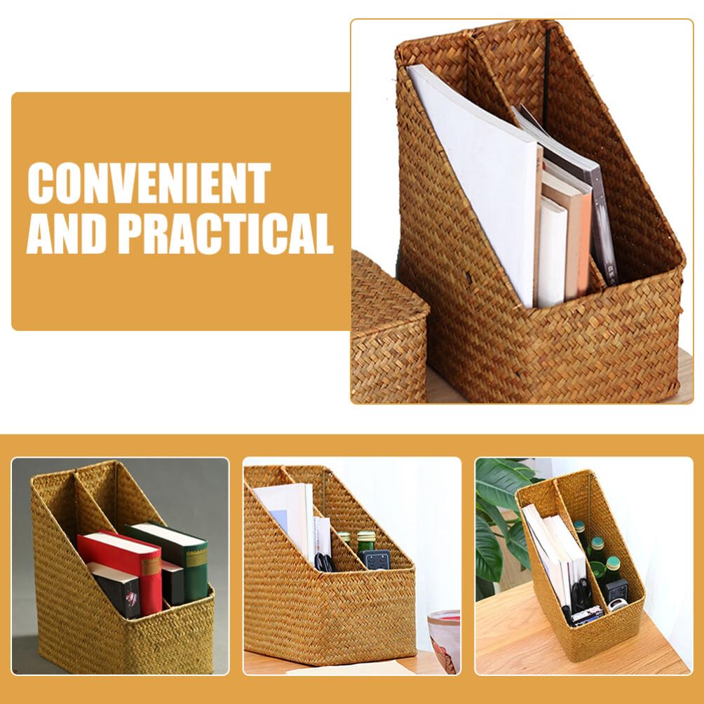 Cesta Tejida Para Revistas Estante Para Libros Soporte Para Cartas De Mimbre Cesta Para Libros De Granja Bohemia Soporte Para Periódicos Estrecho Para Oficina En