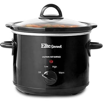 Elite Gourmet MST-350B Dishwasher-Safe Glass Lid & Ceramic Pot Electric Slow Cooker, Adjustable Temp, Entrees, Sauces, Stews and Dips, 3 Qt Capacity, Black
