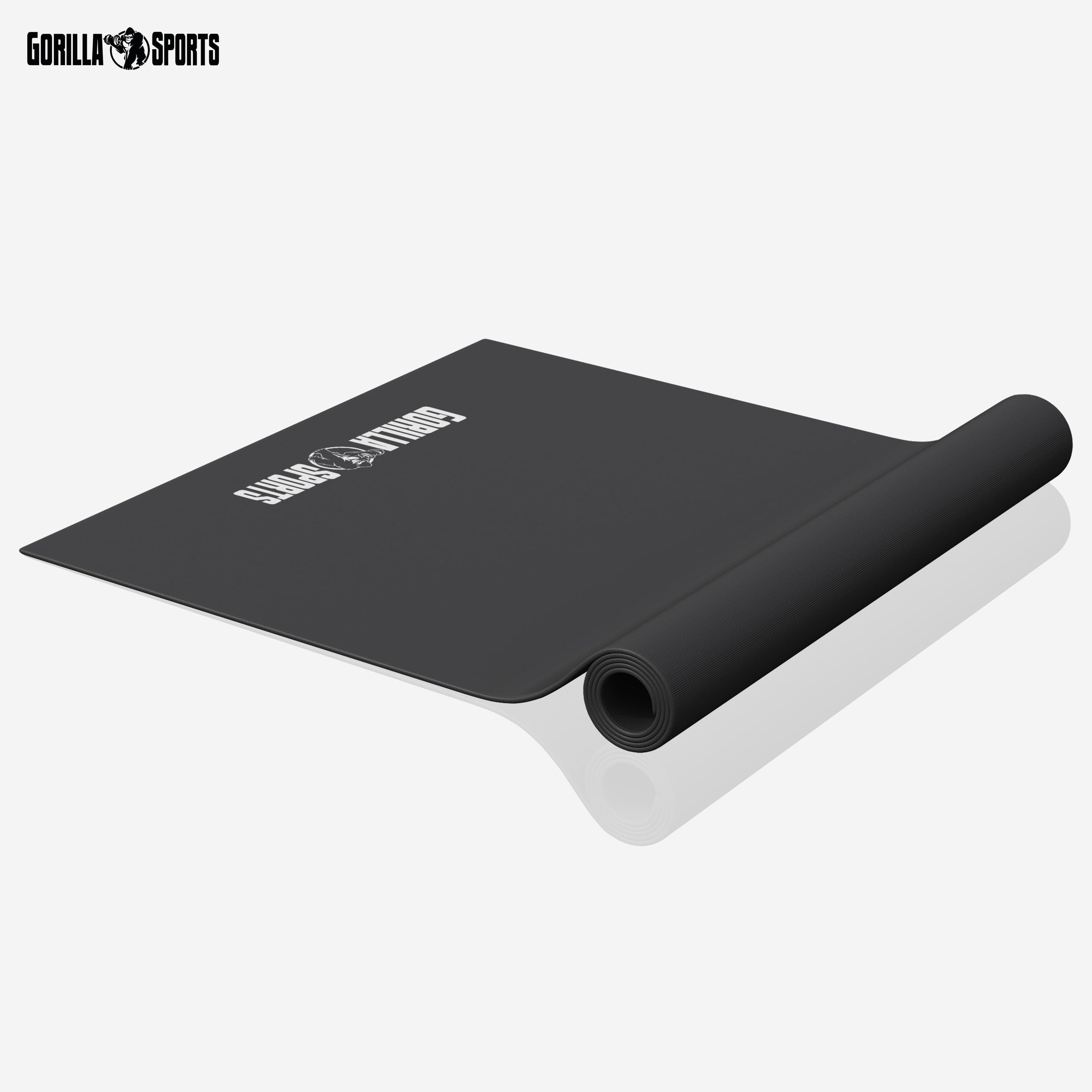 GORILLA SPORTS® Tapis de Protection de Sol - 180/120 x 60 x 0,6 cm, PVC, Antidérapant, Noir - Tapis pour Équipement de Fitness, Appareils de Musculation, Sport, Maison