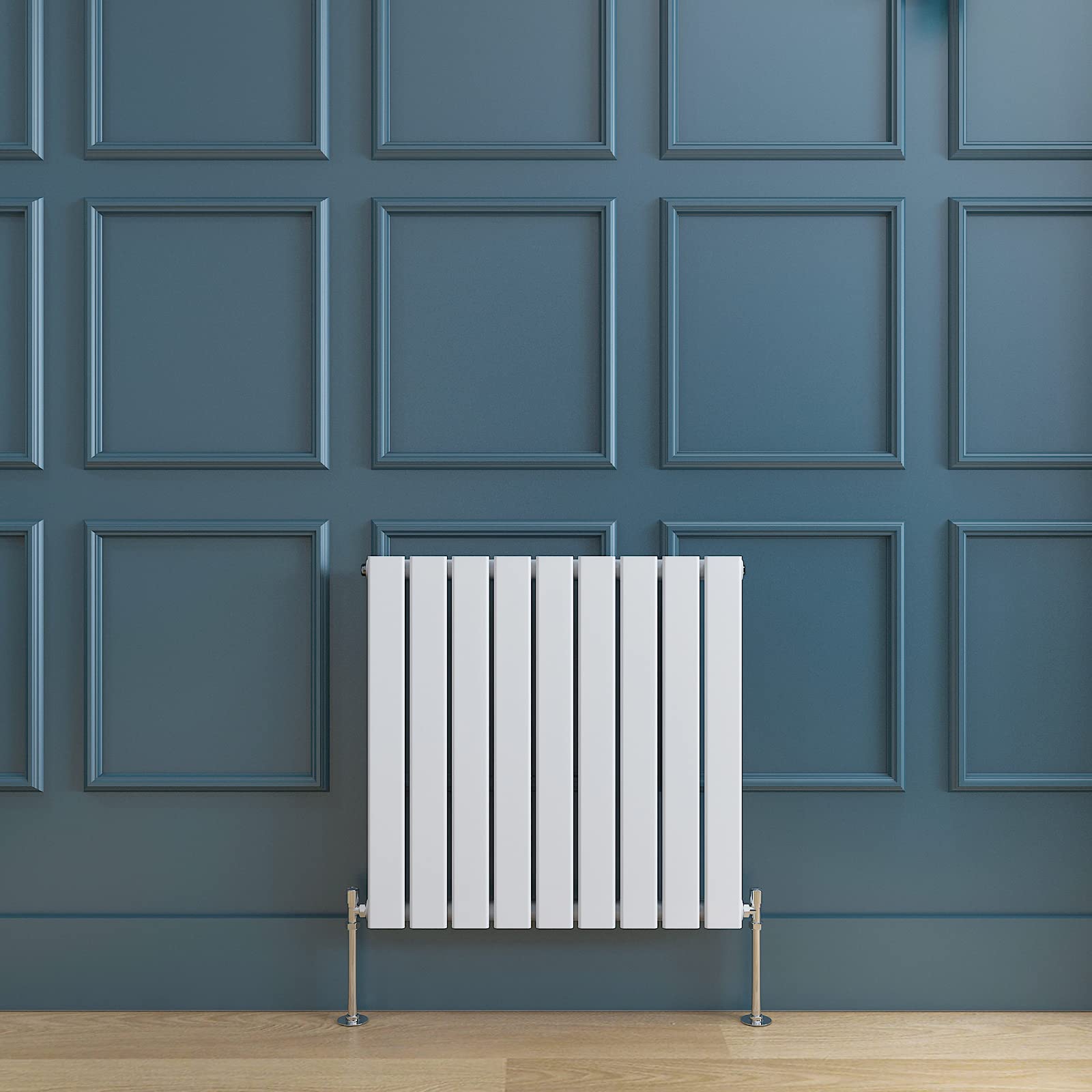Horizontal White Radiator Single Flat Panel Designer Radiator Central Heating 600x612mm Interior Design