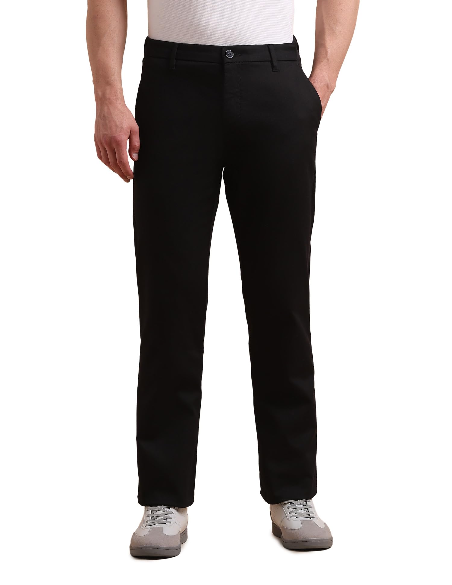 Men Satin Slim Fit Trousers-image-35