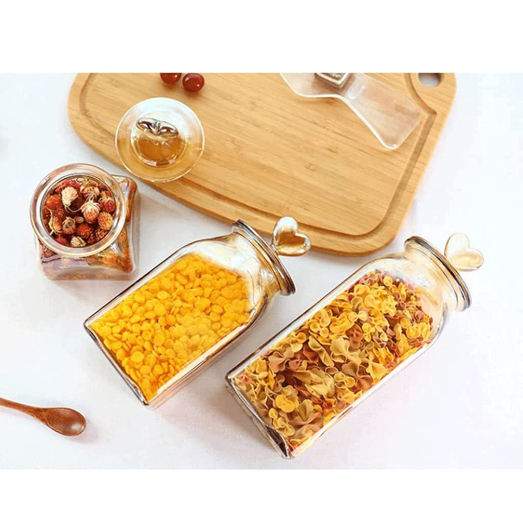 Recipiente de almacenamiento de vidrio de 2 uds con tapa transparente, tarro de almacenamiento de alimentos para cocina, contenedor de almacenamiento pequeño para dispensador de alimentos y café Kimchi