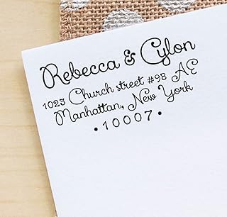 Custom Direccin sello invitacin de boda auto entintado familia sellos de goma, color azul 2.5" x 1.3" Inches