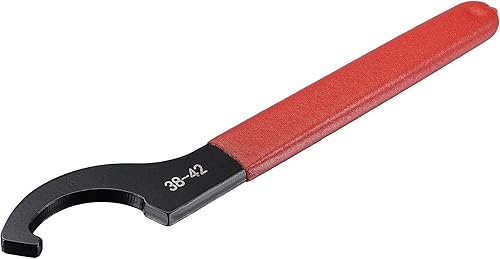 uxcell Llave inglesa de gancho C portabrocas para tuerca redonda de 1.496-1.654 in, con mango antideslizante rojo