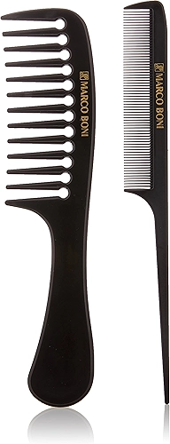 Marco Boni Conjunto Com 2 Pentes Gioconda Dentes Espaçados Dentes Finos 2238 Preto