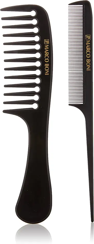 Marco Boni Conjunto Com 2 Pentes Gioconda Dentes Espaçados Dentes Finos 2238 Preto