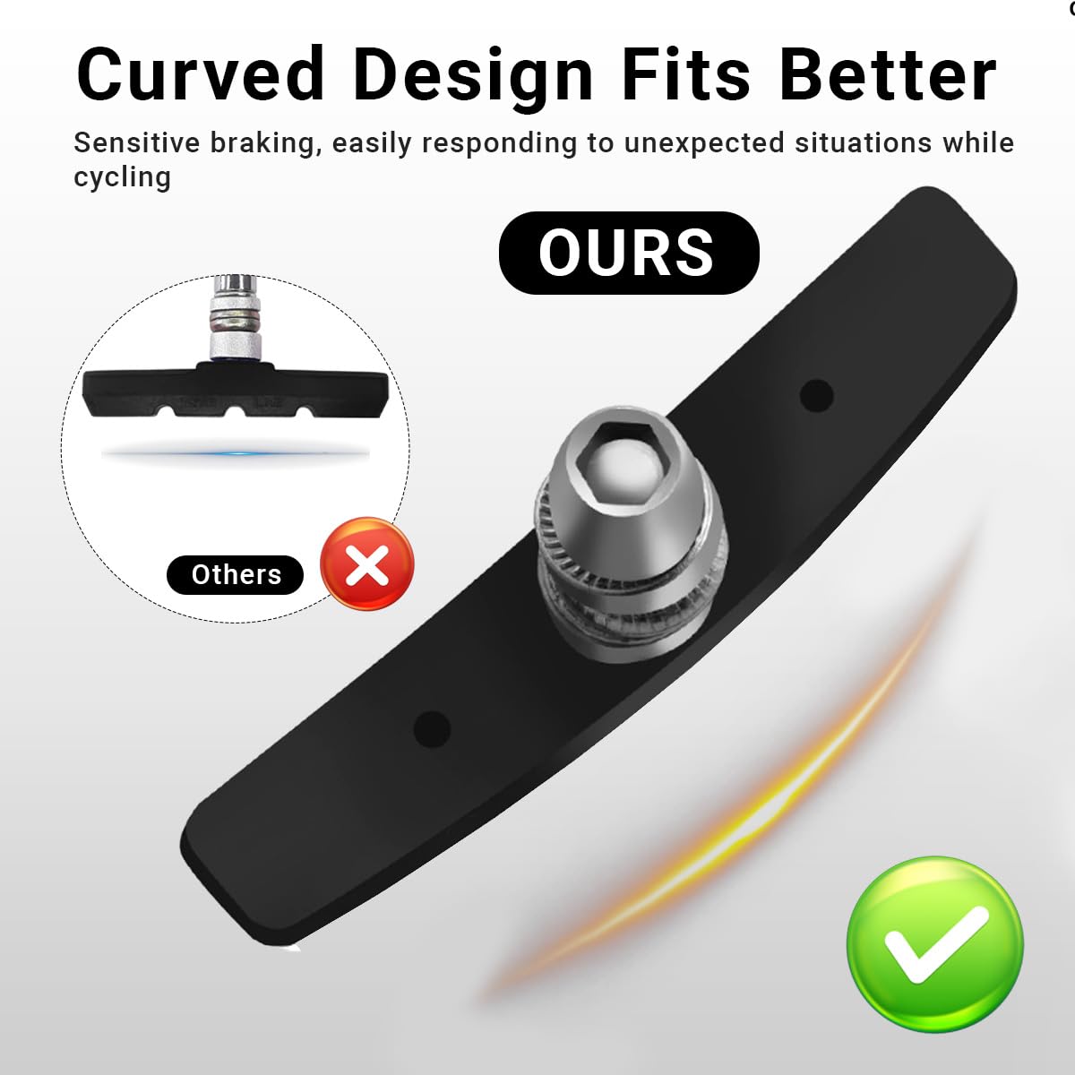 4pcs Pastiglie Freno V Brake 70mm,Pattini Freno Bici Universali in Gomma,Impermeabile Resistenza All'usura,per Ruote da 20 a 28 Pollici