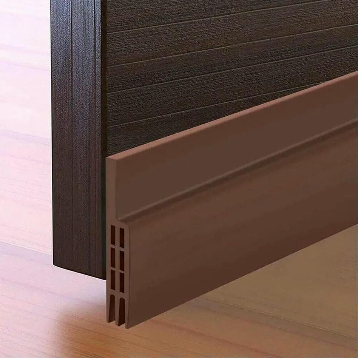 Yfshc Brown 5Mm 1M Door Bottom Sealing Strip Windproof Dust Stopper Guard Rain Weatherstrip Noise Reduction Insulator Sealer Home Hardware
