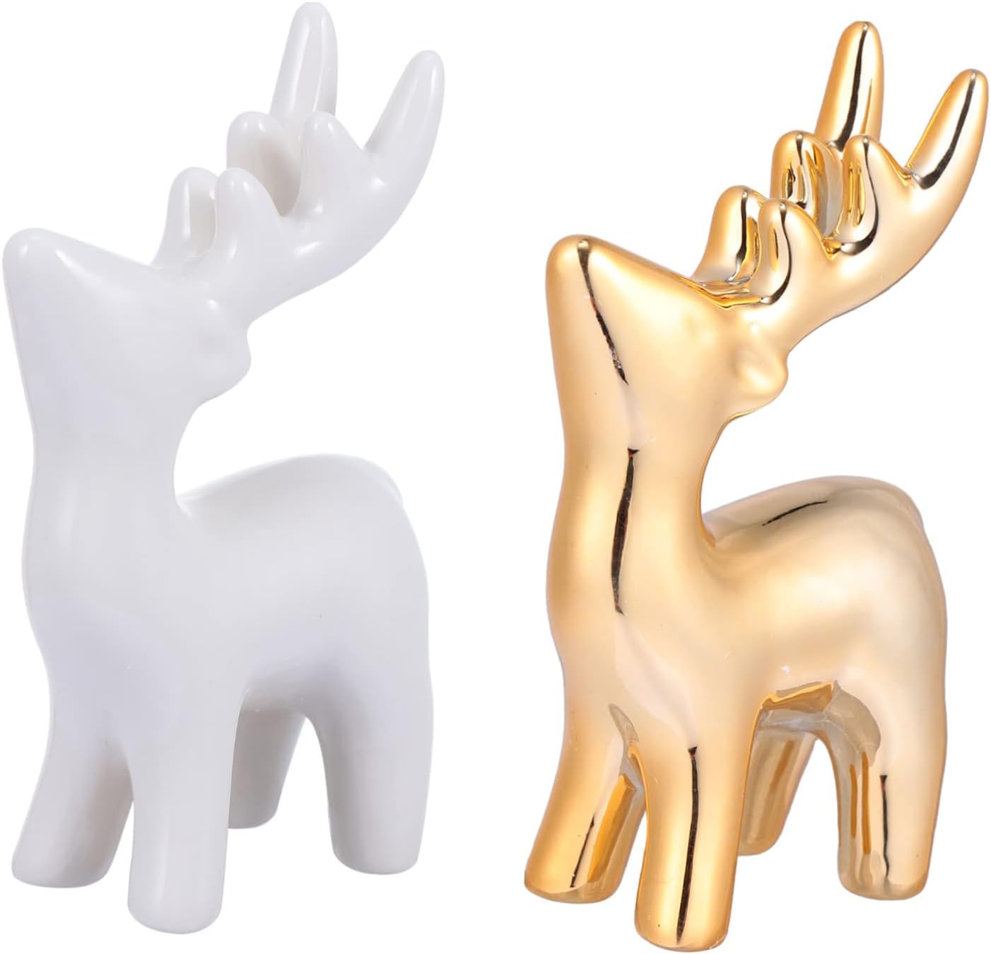 Cabilock 2pcs elk ring storage jewelry display stand deer earring holder antler jewelry holder mini deer figurines deer cake toppers trinket holder miniature top hat white ceramics