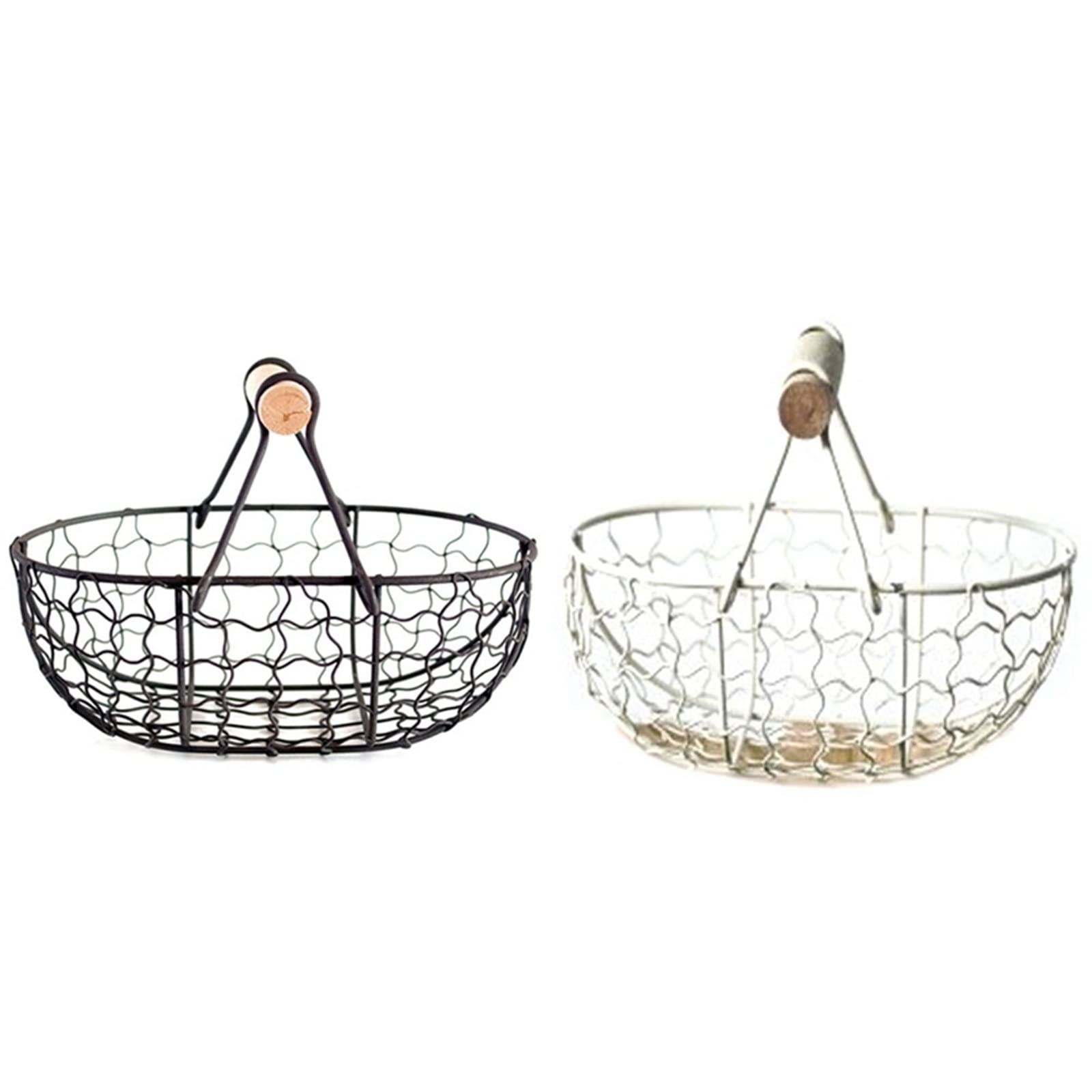 Cestino Portauova In Ferro Vintage Con Manico - Capacità 3 Dozzine, Stile Country, 20x12 Cm - 4