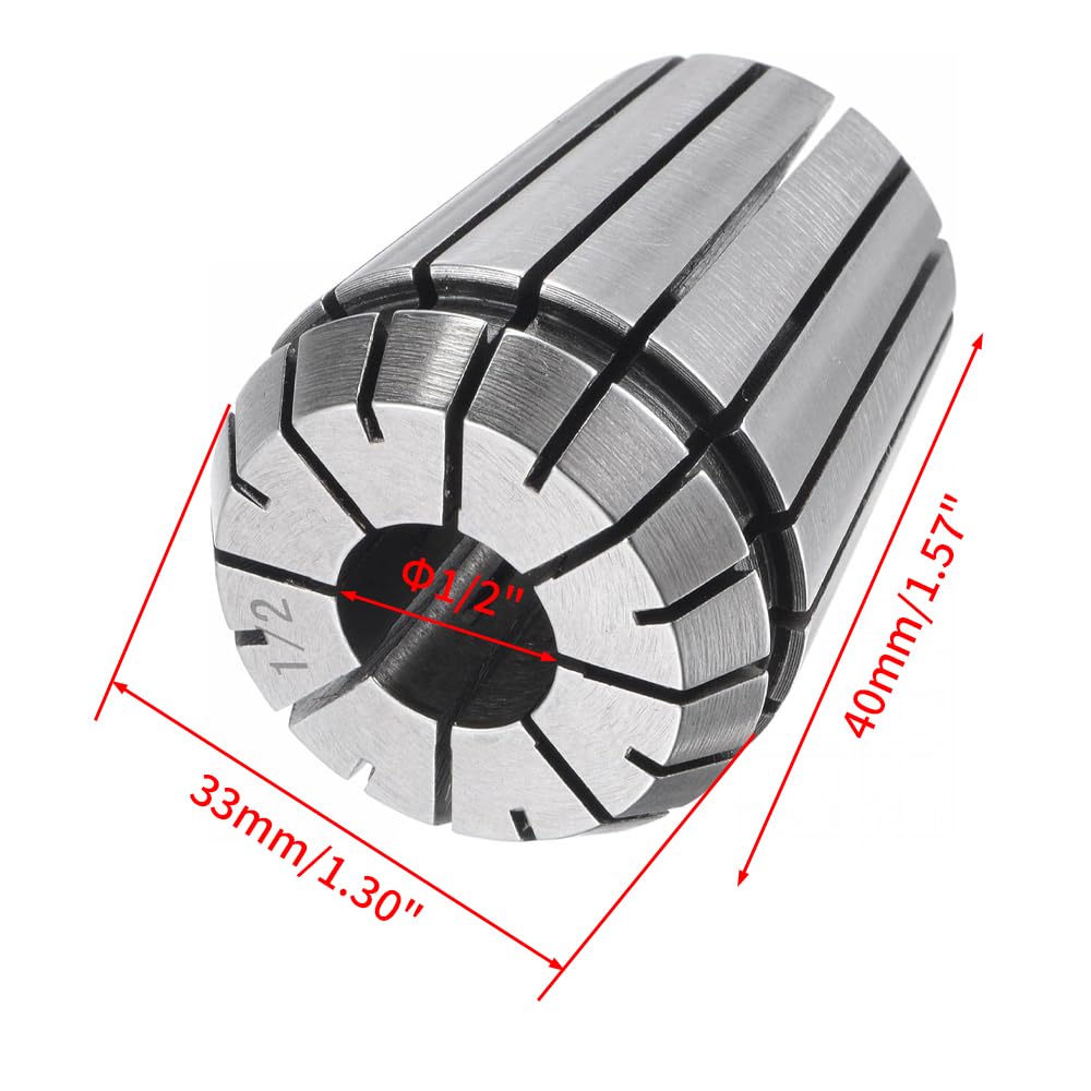 Pinces à ressort de précision BORDSTRACT Er32,diamètre 1/2",précision 0,008 mm,accessoires CNC essentiels pour la gravure,le tournage,les routeurs et fraiseuses CNC (ER32-1/2" mm)