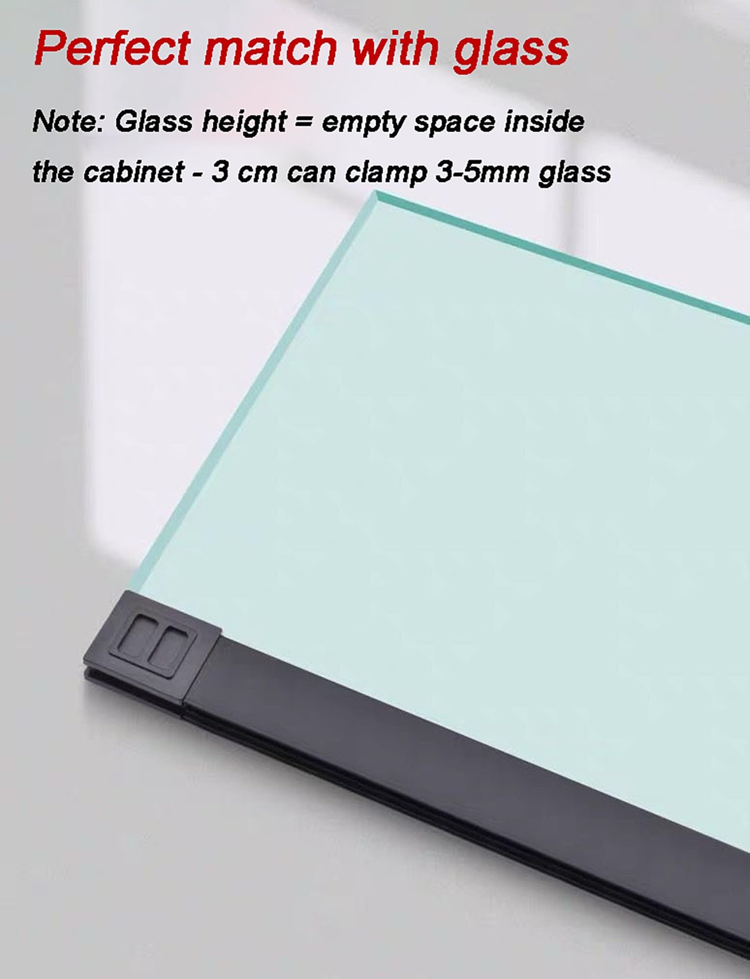 Schienen für Glasschiebefenster, 8-mm-Glastür-Doppelschienenrutsche(Black,80cm/31.5in)