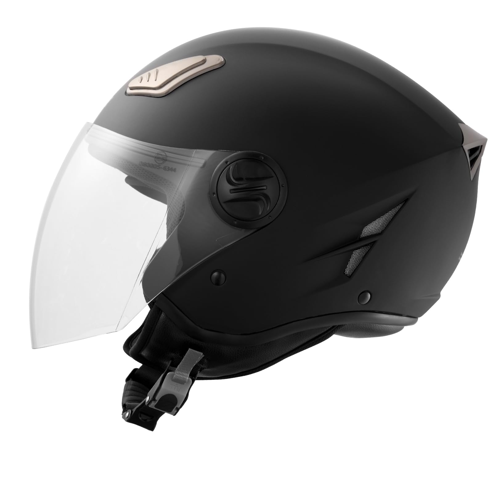 VEVOR Casco de Motocicleta, 3/4 de Cara, ABS y de Alta Densidad con Ranura para Bluetooth y Lentes Intercambiables, Cómodo Casco de Motocross, Apto para Jóvenes y Adultos, 347 x 275 x 238 mm