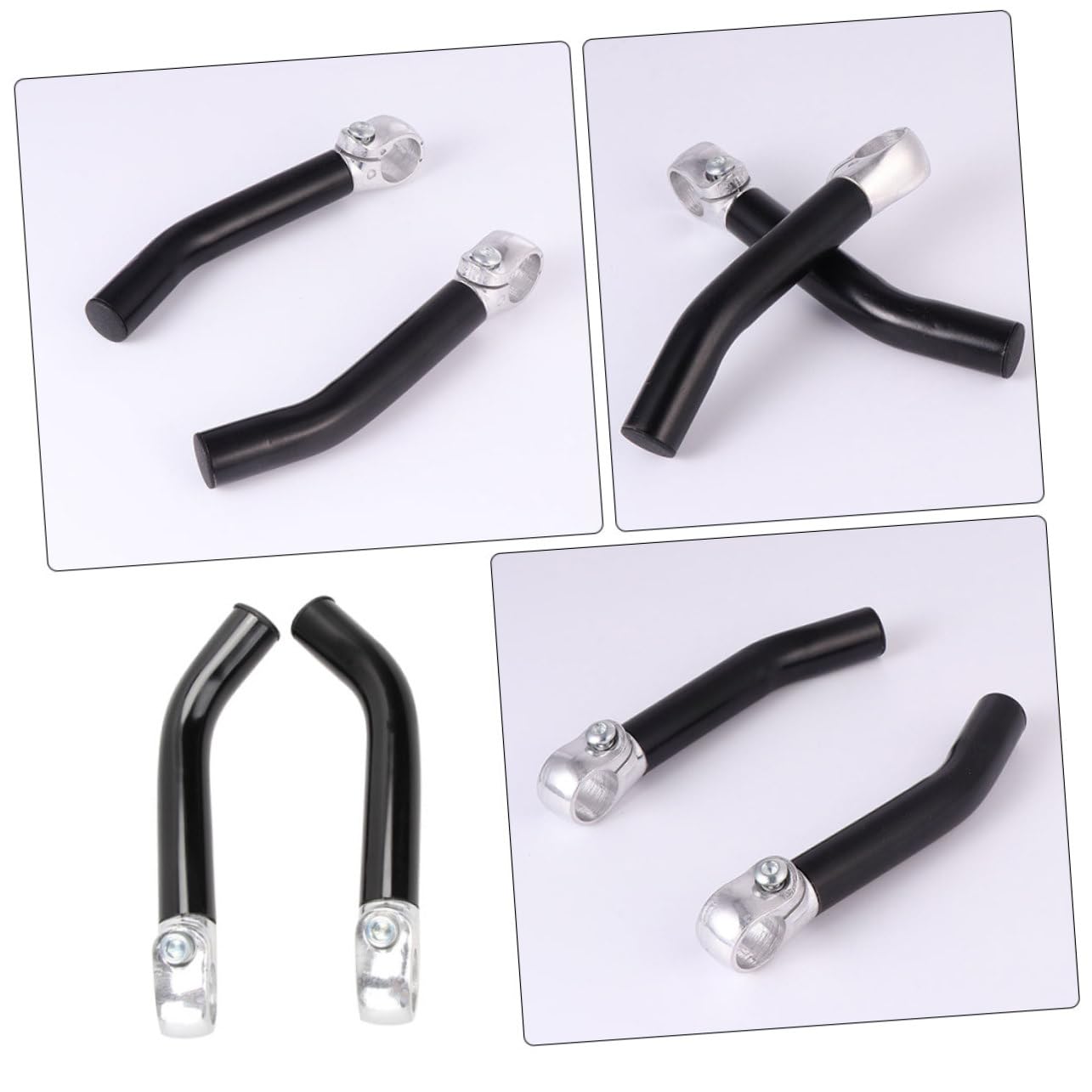 Embouts de Guidon pour Vélos 4 Pièces en Alliage D’Aluminium Noir