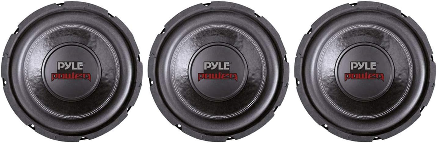 Pyle 6" 600W Max Dual Voice Coil 4-Ohm Car Stereo Audio Power Subwoofer (3 Pack)