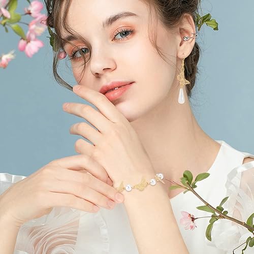 Miniatura 6 de 60 dijes de mariposa chapados en oro de 18 quilates, dijes de filigrana de mariposa, colgantes de metal grabados, pequeños dijes de acero inoxidable