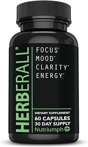 HERBERALL Nootrópico – Suplemento de refuerzo cerebral y apoyo de enfoque con CoQ10, glutatión, té verde, ácido alfa lipoico, hoja de olivo y