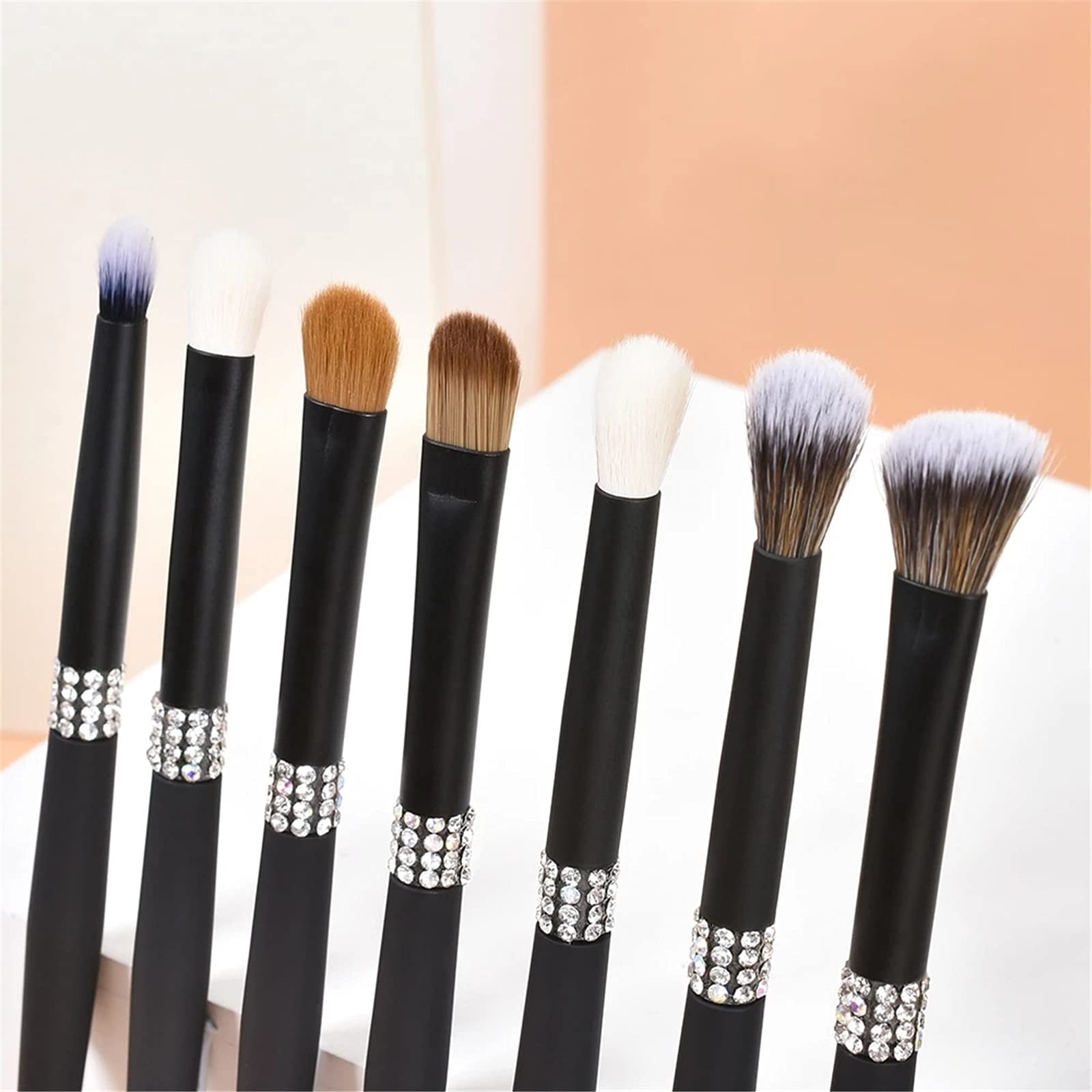 Juego de Brochas de Maquillaje Conjunto de cepillo maquillaje brocha profesional 10 conjunto ceja manija mate negro para Viajes