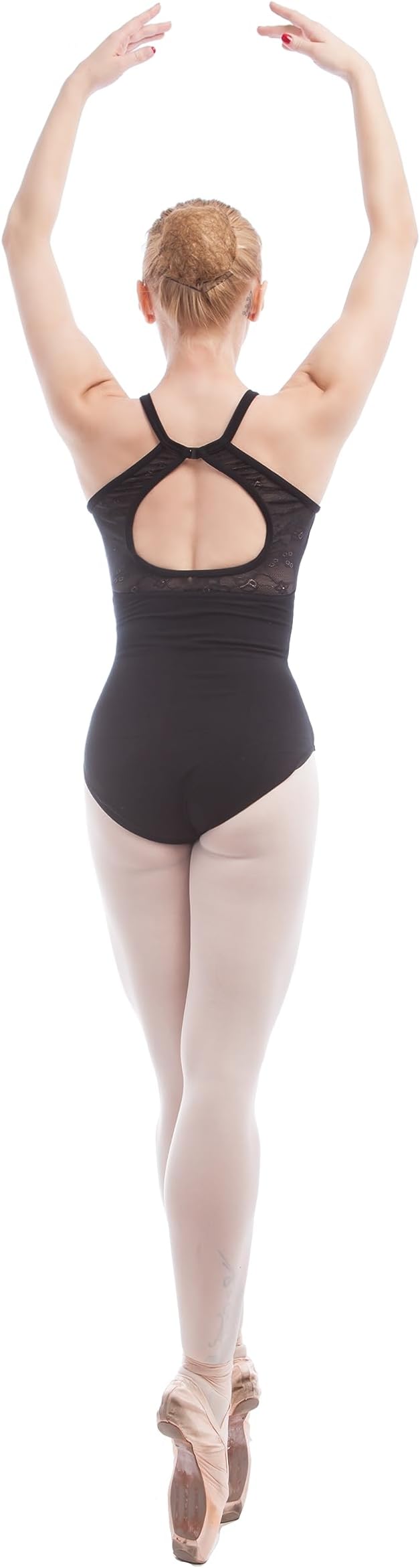 Open Back Stretch Bodysuit for Women and Girls High Neck Criss Cross Ballet Gymnastics Yoga
