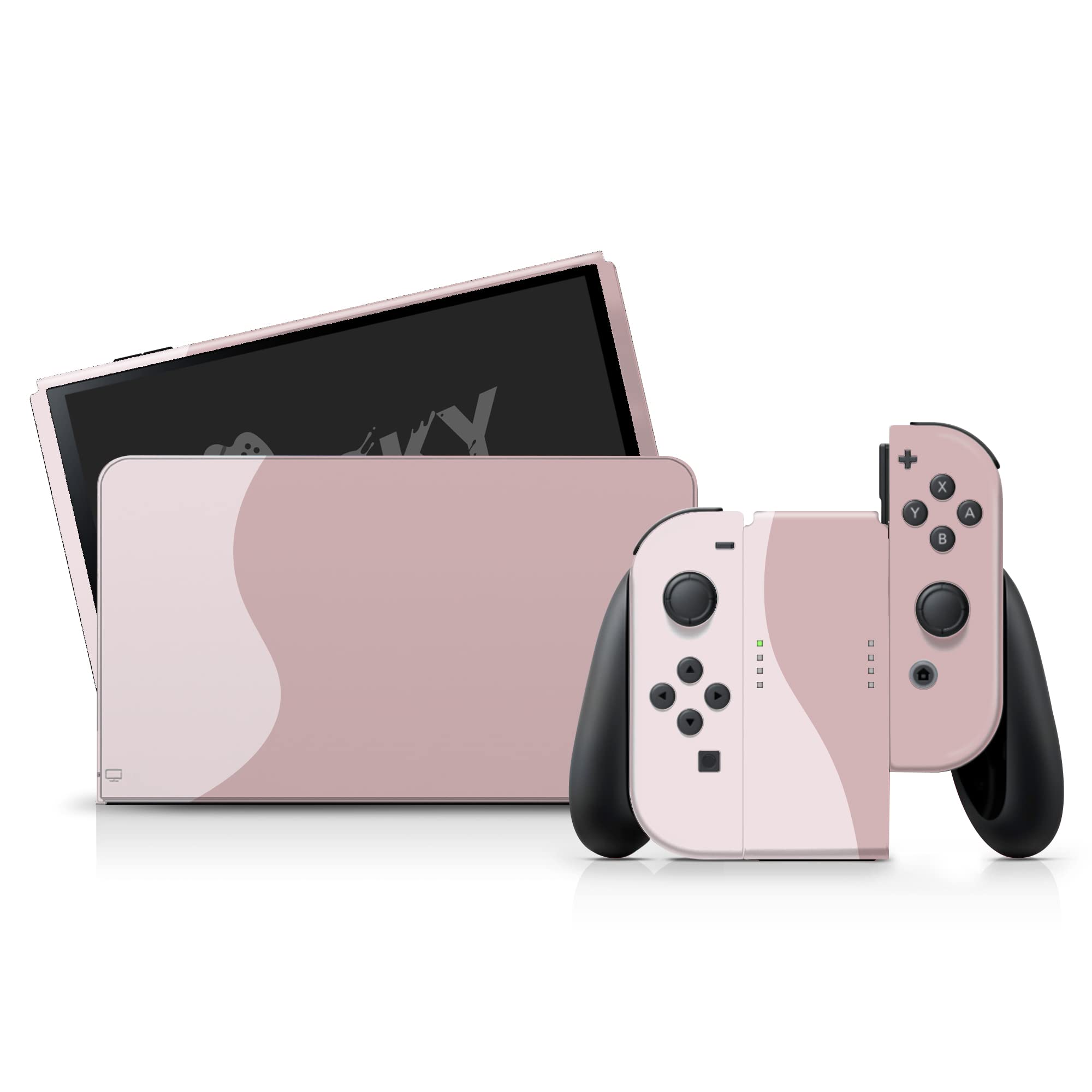 Tacky Design Pelle Colorwave beige per Nintendo Switch OLED Skin - Vinile 3M blocco colore Nintendo Switch OLED Set adesivi - Switch OLED Skin per Console, Dock, Joy Con - Decal Full Wrap