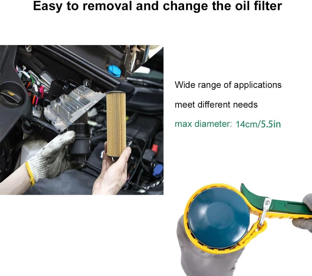 Thsakzo 9inch Belt Strap Wrench, Adjustable Strap Oil Filter Removal Tool for Replacing Oil Filter Water Filter, PVC Pipe Joints - Image 4