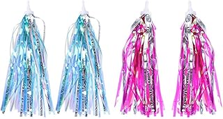 Amosfun 12 Peças Borlas Meninas Bicicleta Borlas Scooter Bicicleta Scooter Fita Crianças Bicicleta Fita Guidão Sino Bebê Trike Scooter Serpentinas Glitter Fita Apertos Fita Reboque