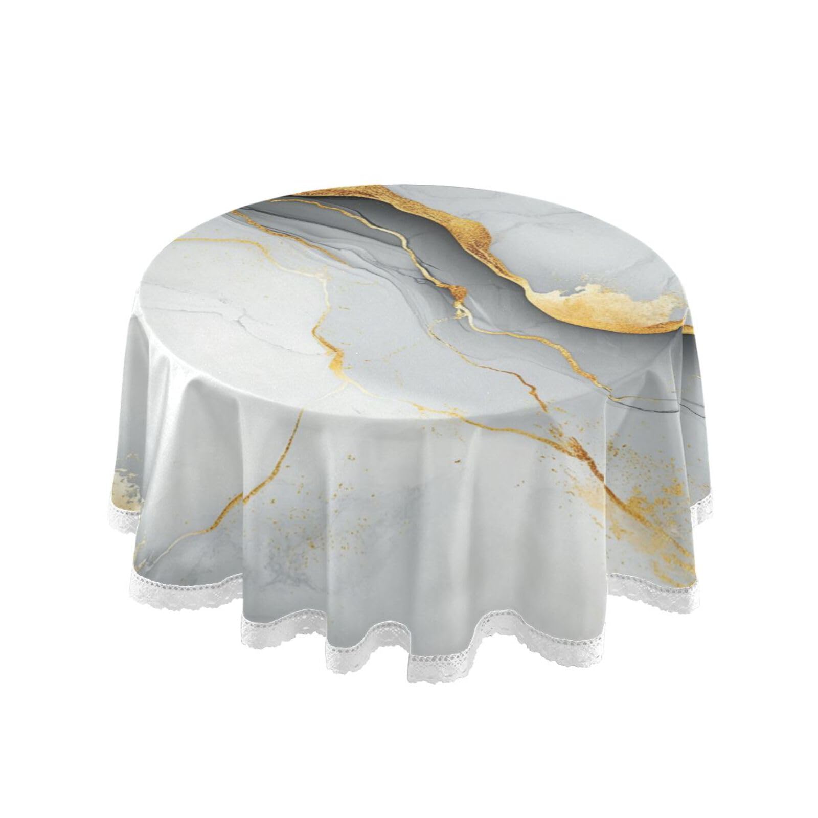 Nappe de table en tissu marbré chic et moderne de 152,4 cm